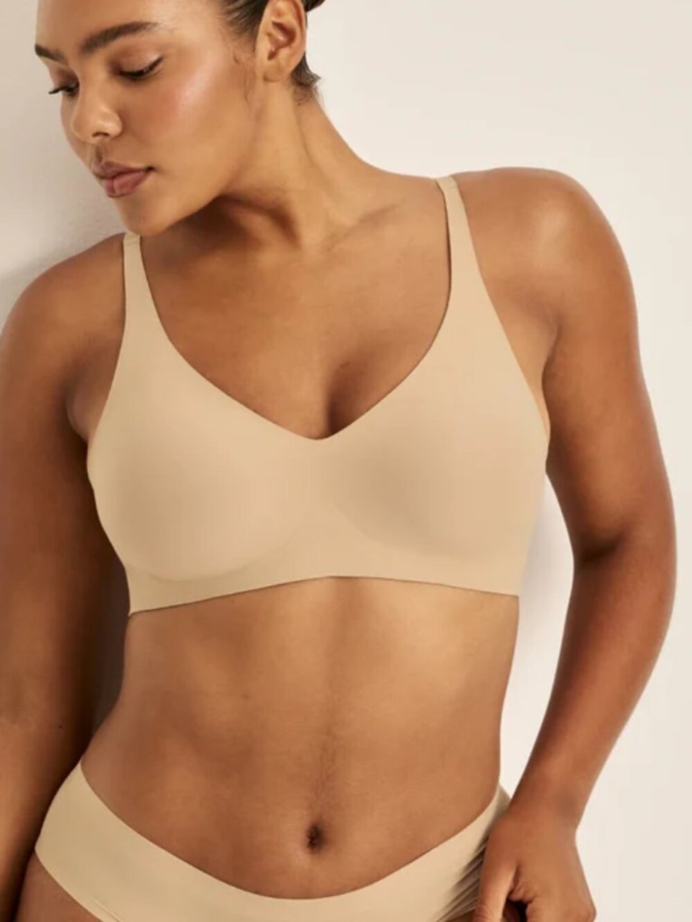 KNIX Revolution V-Neck Bra Nude XL++ 38F 38G BeyondSmooth Pads Wireless Everyday